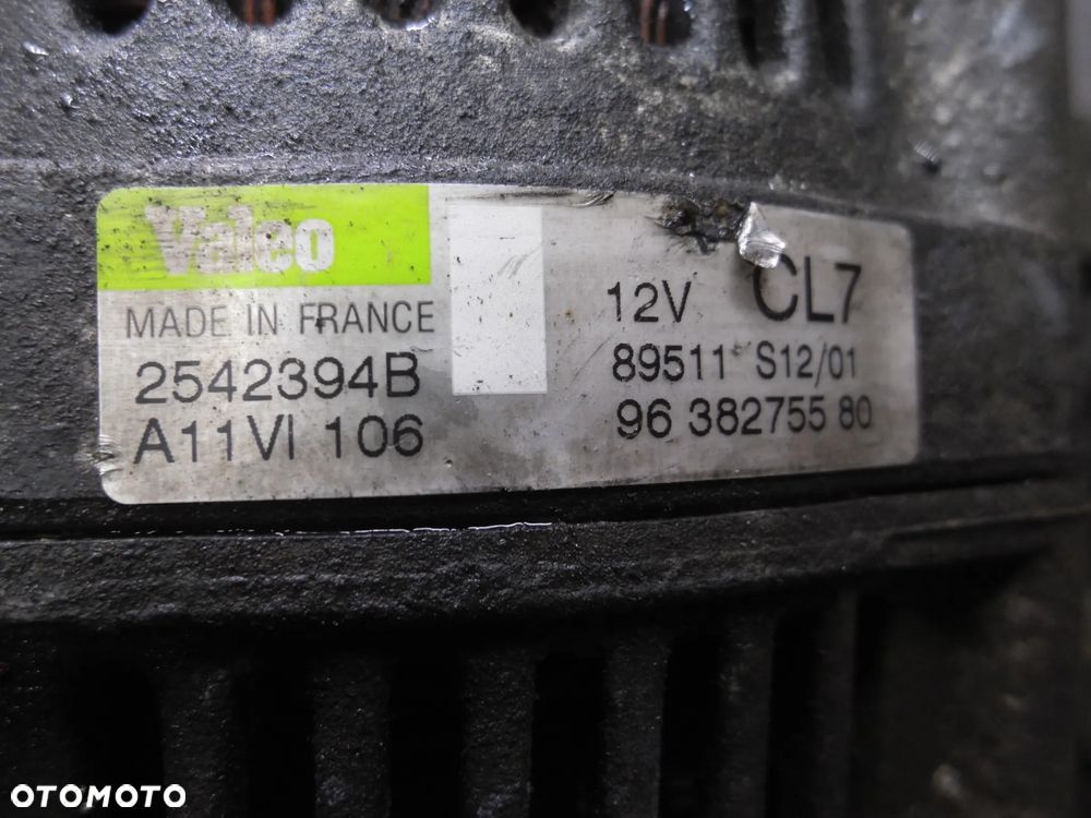 PEUGEOT 206 1.1 1.4 1.6 8V 01R ALTERNATOR VALEO 9638275580 POSIADAM 2 SZT - 3