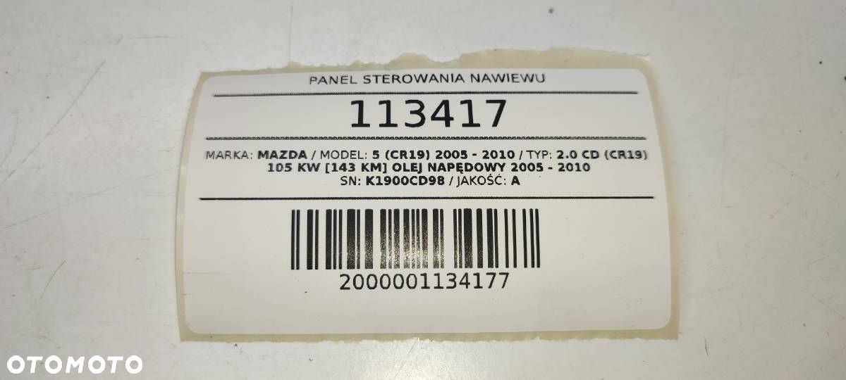 PANEL PRZEŁĄCZNIK NAWIEWU KLIMATYZACJI K1900CD98 - 6