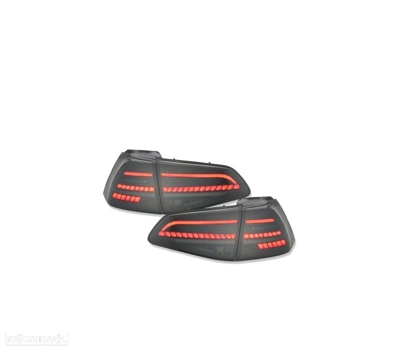 FARÓIS VOLKSWAGEN VW GOLF 7 7.5 12-20 FULL LED DINÂMICOS PRETO FUMADO - 1