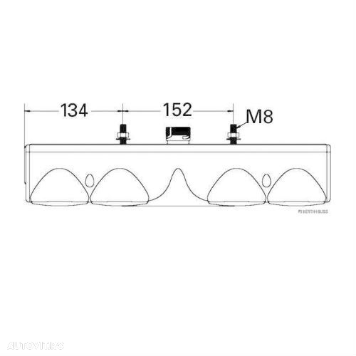 Lampa stop spate stg/dr remorca tip Europoint 2 cu mufa in spate - 2