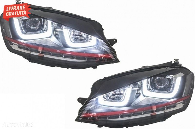 Ansamblu Faruri 3D Semnal Dinamic LED cu Grila VW Golf 7 VII (2012-201 - 8
