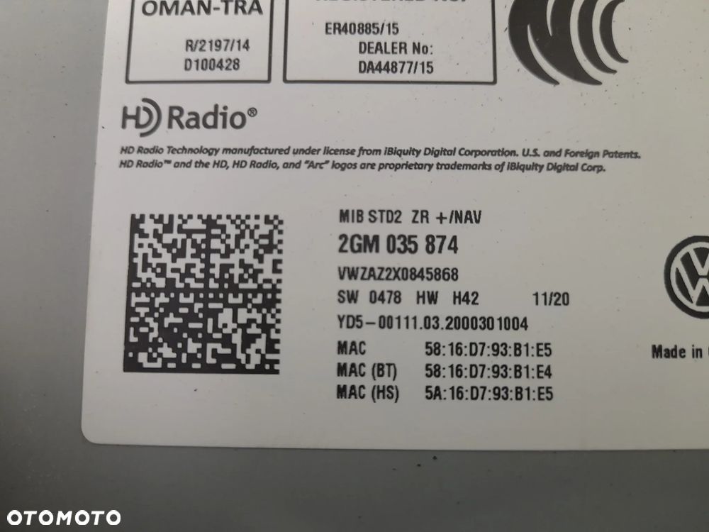 VW Volkswagen T-Cross MULTIMEDIA CZYTNIK NAWIGACJA GPS MIB STD2 2GM035874 - 4