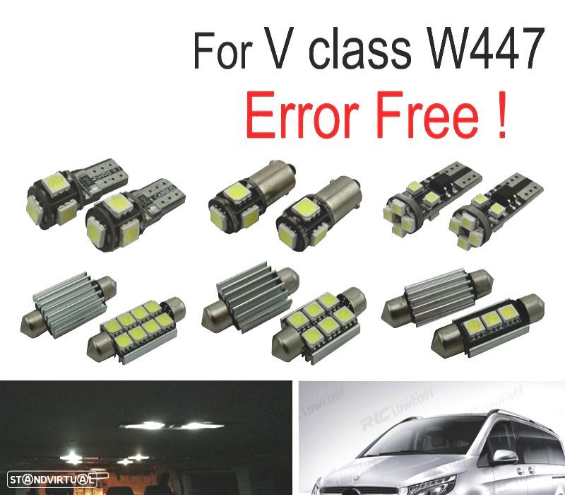 KIT COMPLETO 17 LAMPADAS LED INTERIOR PARA MERCEDES GLK CLASE X204 GLK300 GLK280 GLK250 GLK350 09-15 - 1