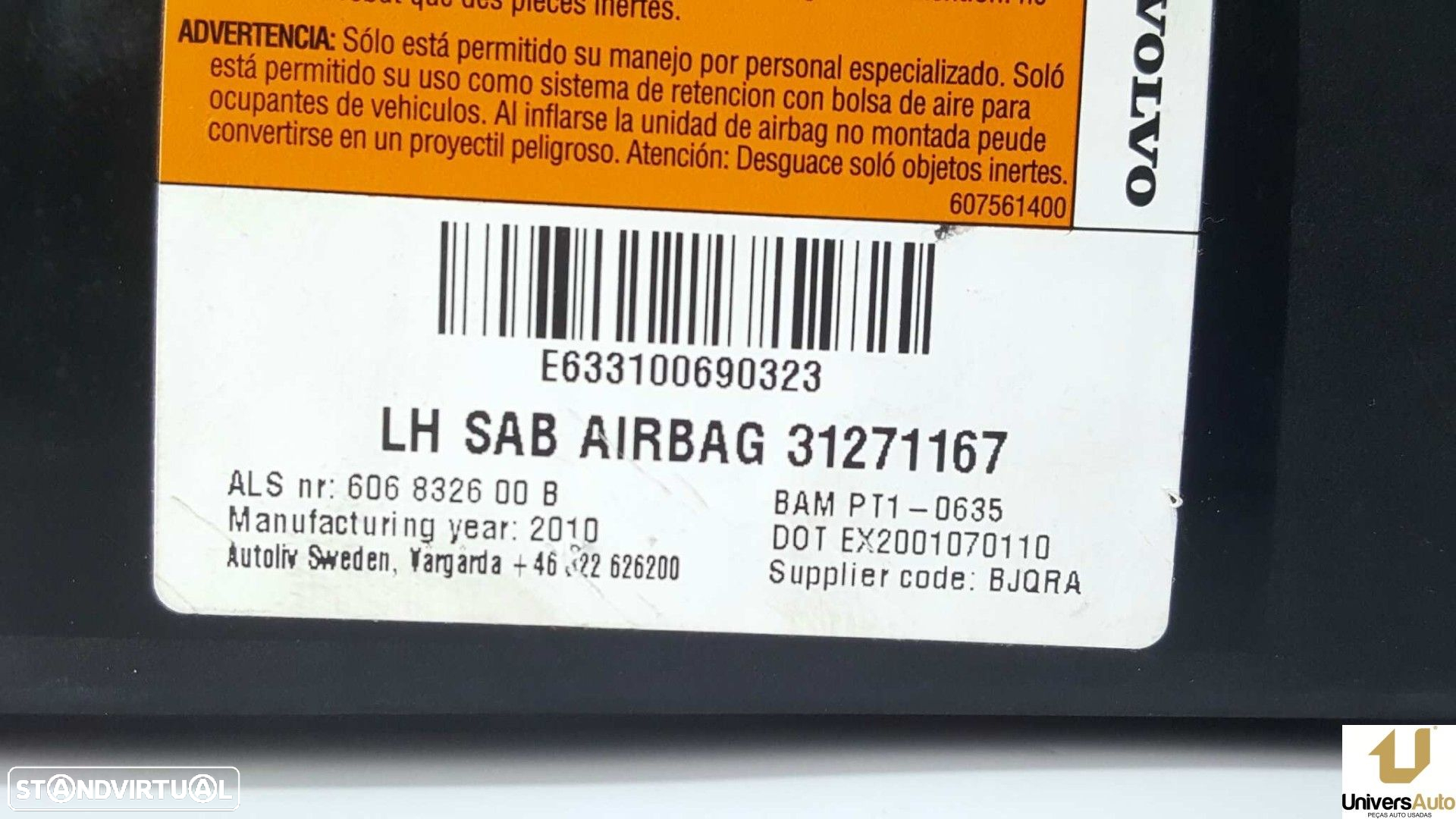 AIRBAG DO ASSENTO ESQUERDO VOLVO XC90 D5 SUMMUM (5 ASIENTOS) (136KW) - 7