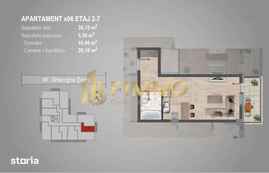 Apartament 1 cam | Bloc nou | Burdujeni Gheorghe Doja — fotografia 3