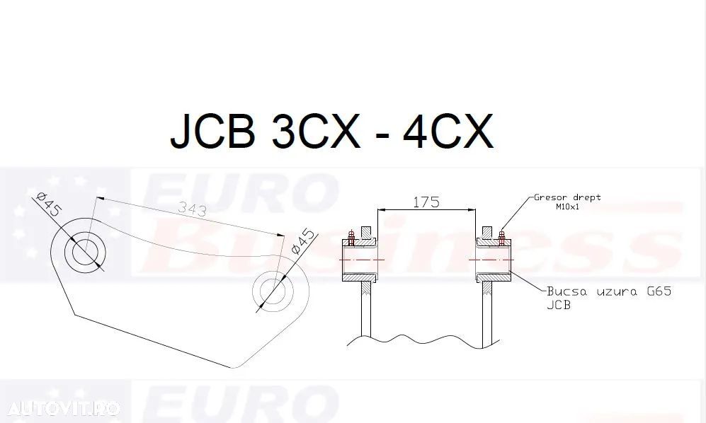 Cupla rapida mecanica buldoexcavator JCB 3 CX / 4 CX - 1