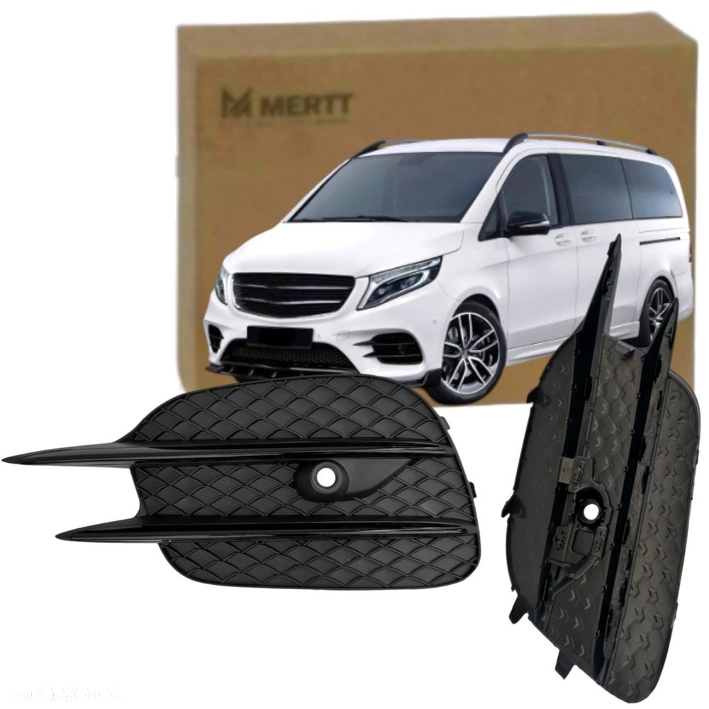 Kratka zderzaka atrapa LEWA PRAWA srebrna MERCEDES V-KLASA W447 AMG 2014-25 - 3
