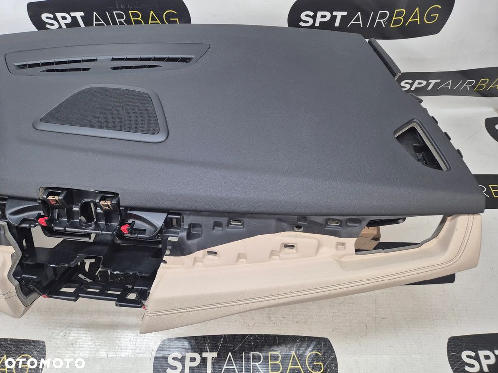 BMW 2 F45 F46 GRAN TOURER ACTIVE TOURER DESKA ROZDZIELCZA CZARNO BEŻOWA CZARNA NITKA KONSOLA KOKPIT PULPIT PODUSZKI AIRBAG AIR BAG PASY KIT SET - 7