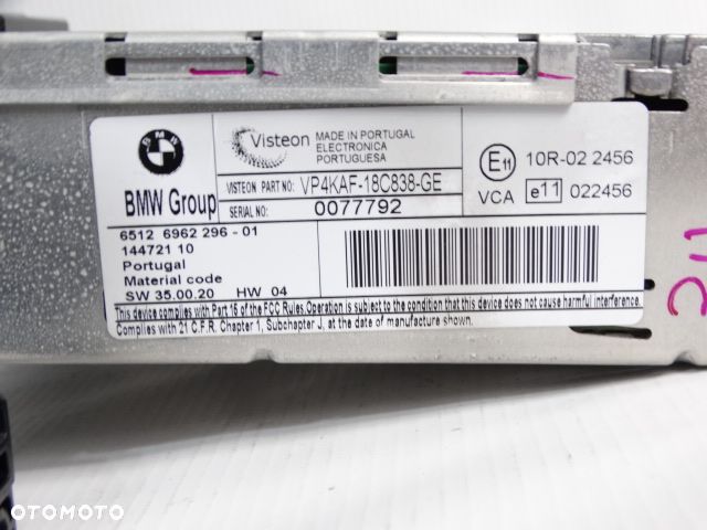 BMW 1 E87  3 E90  X1 E84Radio Radioodtwarzacz CD Panel Multimedia BMW Business CD RA6962296 VP4KAF18C838GE 65126962296 6962296 65129133335 9133335  BMW 116d 116i 118d 118i 120d 120i 123d 130i 316d 316i 318d 318i 320i 320d 323i 325d 325i 328i 330d 330i 335i 335d - 8