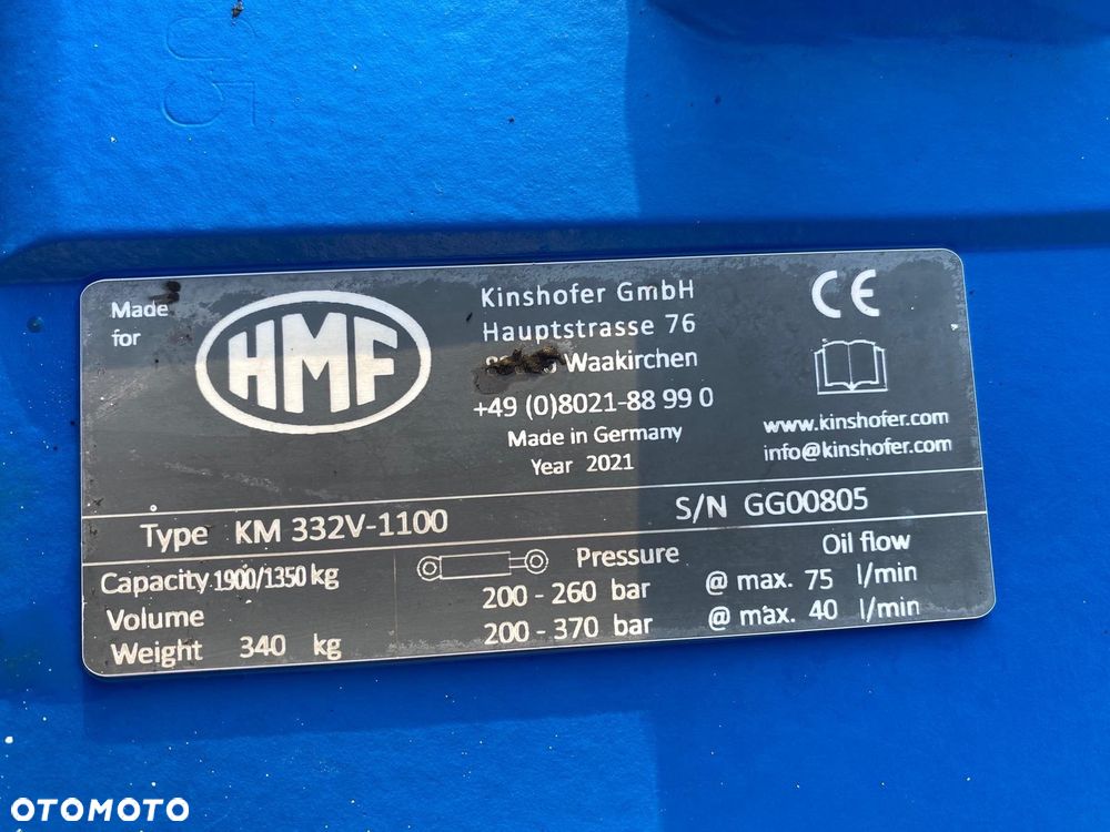 Kinshofer KM332V-1100 chwytak hydrauliczny do kostki bloczków HDS 2021 - 3