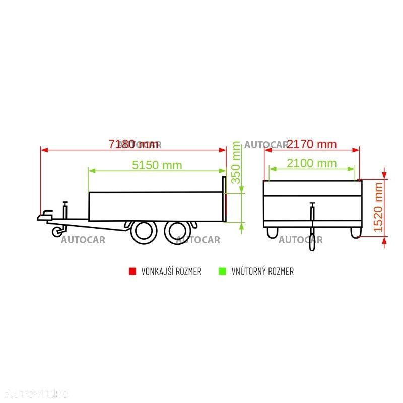 Vezeko Trailer remorca universala cu doua axe Jumbo 35.51 basculabila - 2