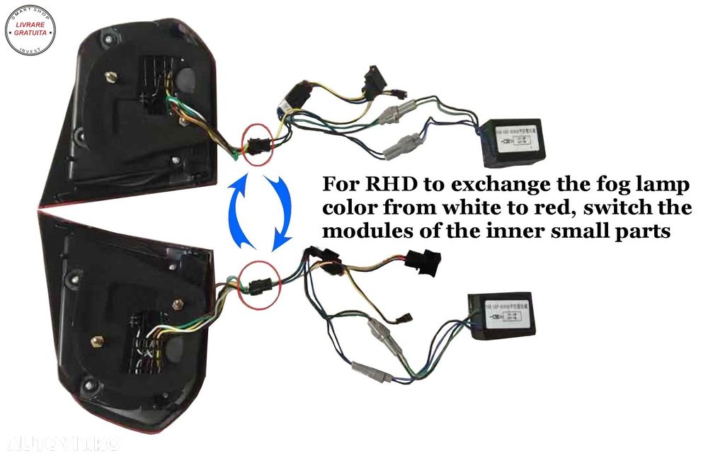 Stopuri Full LED VW Golf 6 VI (2008-2013) R20 Design Rosu Fumuriu cu Semnal Dinami- livrare gratuita - 10