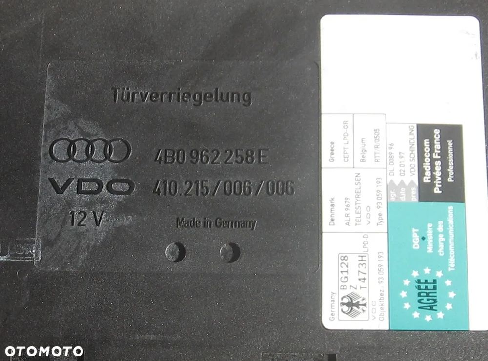 4B0962258E moduł komfortu AUDI A6 C5 - 4