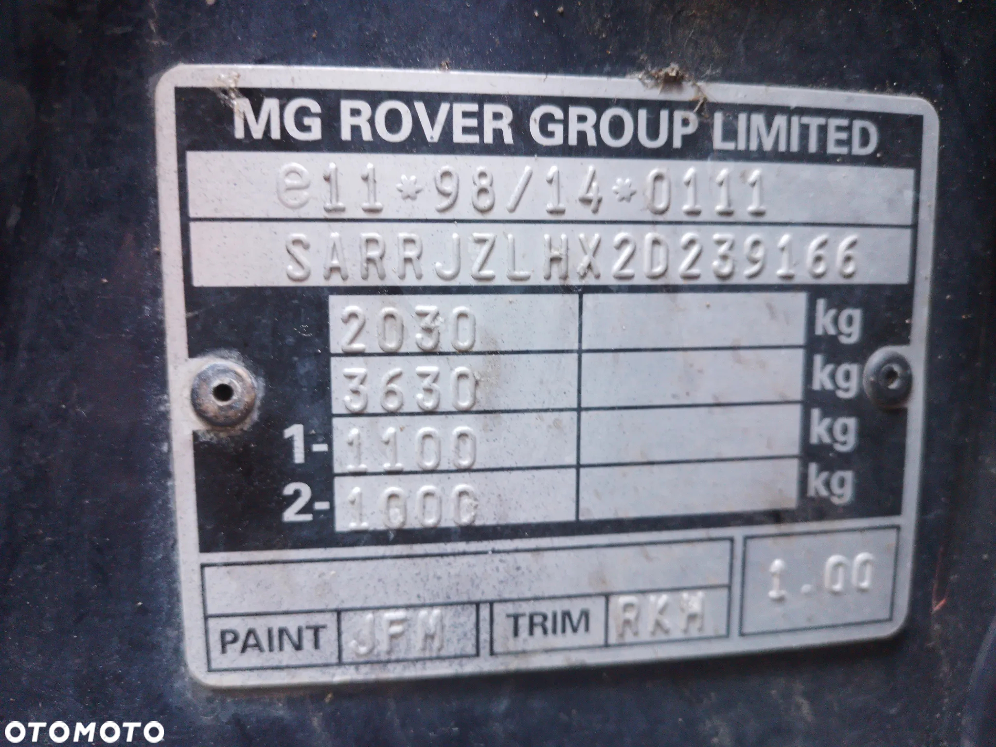 ROVER 75 98-03 2.0 CDT KOLOR JFM BOCZEK DRZWI PRAWY LEWY PRZÓD TYŁ - 30