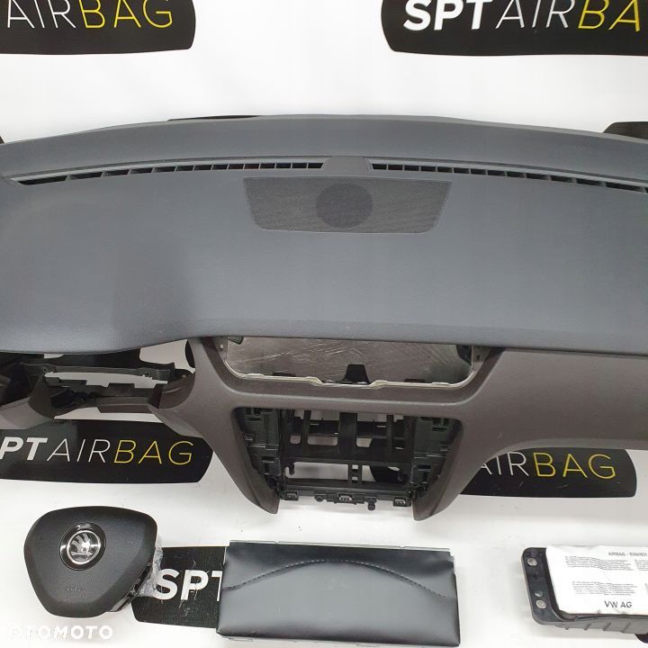 SKODA OCTAVIA III 3 5E0 DESKA ROZDZIELCZA KONSOLA KOKPIT PULPIT PODUSZKI AIRBAG AIR BAG PASY KIT SET - 3