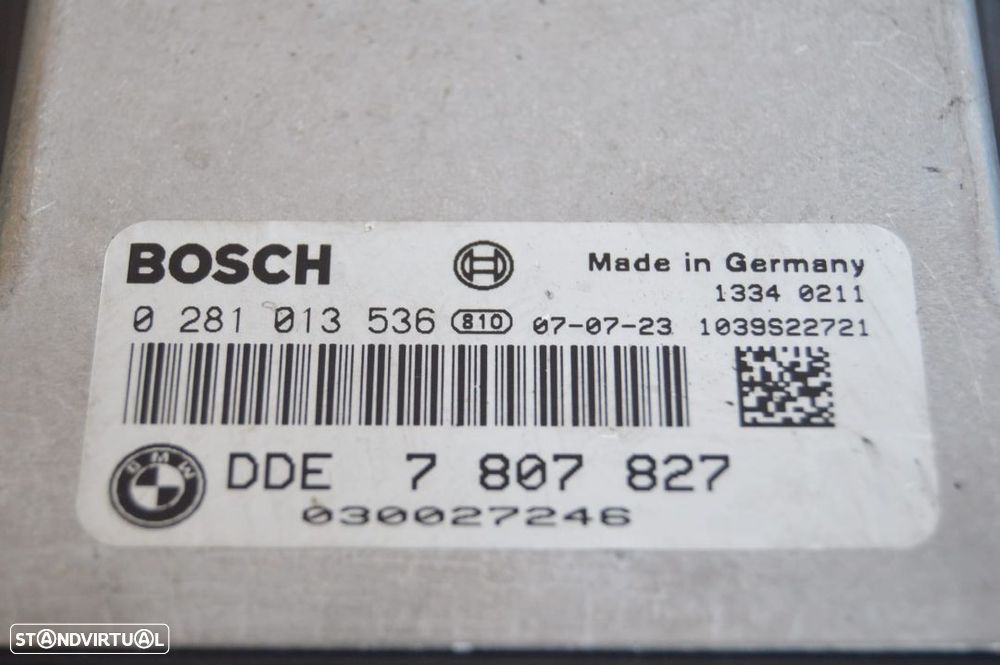 CENTRALINA ECU MOTOR BMW SERIE 1 E87 120D 16V 177CV N47D20A 7807827 0281013536 1039S22721 DDE7807827 E81 E82 E88 SERIE 3 E90 E91 E92 E93 X3 E83 - 5