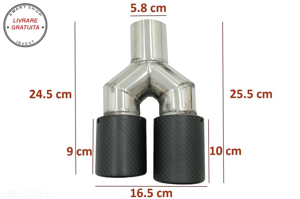 Bara Spate cu Toba Ornament Evacuare Fibra Carbon Mat BMW Seria 3 E46 4D Sedan (19- livrare gratuita - 8
