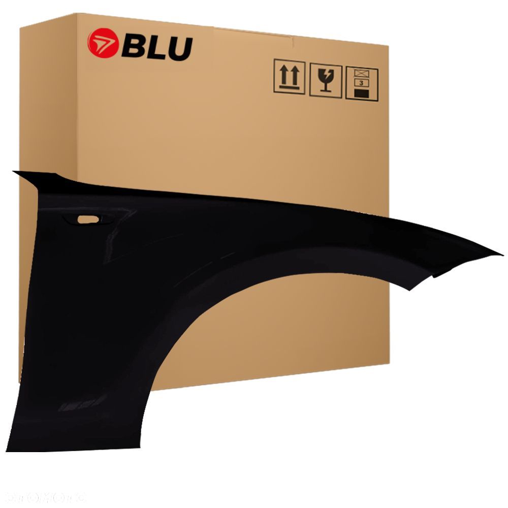 BLU Błotnik BMW 1 I E81 E82 E87 E88 668 prawy czarny 04-13 przód Schwarz II Standard Schwarz - 1