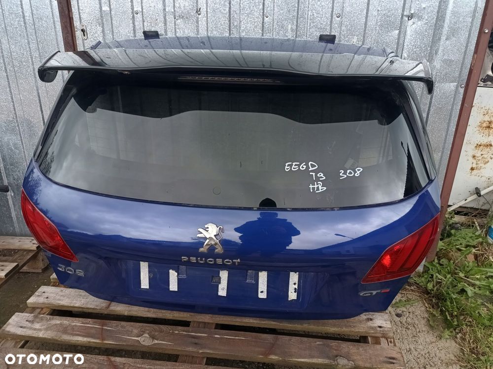 peugeot 308 ii t9 13r- klapa tył bagażnika hb eegd gt gti lotka spojler - 1