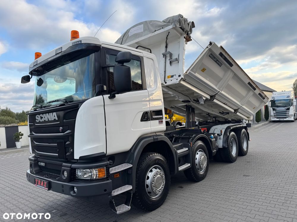 Scania R450 bez EGR, 8x4 wywrotka 3-str.MEILLER, 34000 kg DMC, BORDMATIC, ZWOLNICE, 2017r IDEALNY STAN