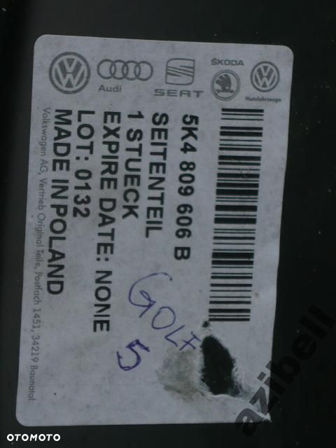 VW GOLF VI 5K4 - błotnik tylny prawy ORYGINAŁ - 2