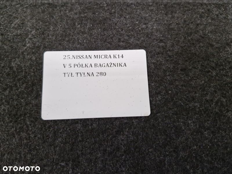 NISSAN MICRA K14 V 5 PÓŁKA BAGAŻNIKA TYŁ TYLNA - 7