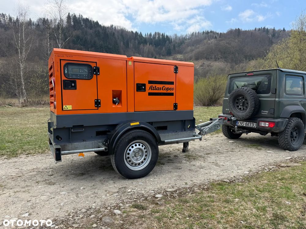 Atlas Copco QAS 40 KW Agregat prądotwórczy Przyczepa do rejestracji. inwerterowy wyciszony! 2018r. 5500mtg. JAK NOWY z Norwegii. Mocny silnik Turbo Kubota 4 cylindry 100km! Dekra aktualna. Opony zero zużycia. Zadbany Agregat. Odpala na Dotyk. Bogata Wersja! Prądnica Najlepsza PARTNER LEROY SOMER. - 1
