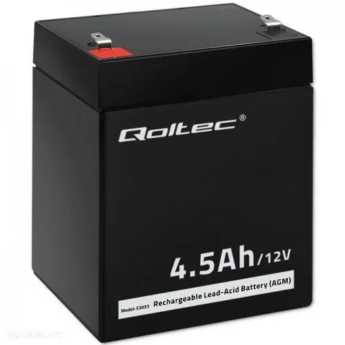 Akumulator Qoltec AGM 12V 4.5Ah  Rybnik - 1
