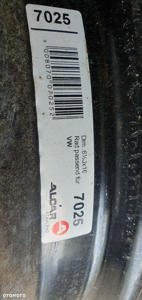 Felgi stalowe koła VW 5x112 6.5J ET48 R16 VW Passat B6 - 12