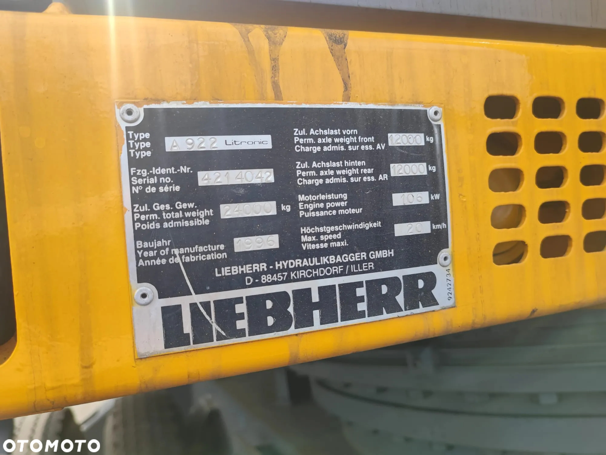 Liebherr A922 litronic - 9