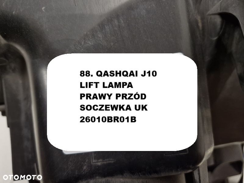 QASHQAI 1 I J10 LIFT LAMPA PRAWY PRZÓD PRAWA PRZEDNIA SOCZEWKA UK 26010BR01B - 14