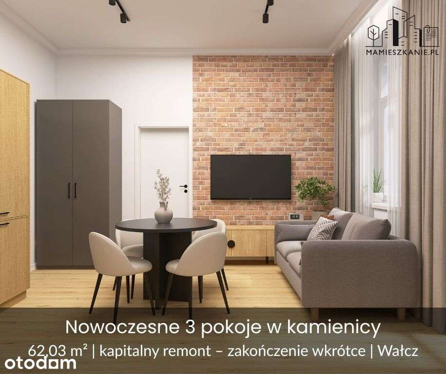 Eleganckie 3-pokojowe 62 m² | kamienica, Wałcz