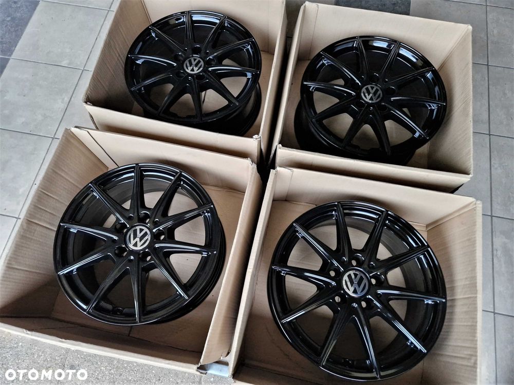 Alufelgi 16 5x112 VW Golf Passat Touran Jetta Caddy Tiguan Czarne 572# - 5