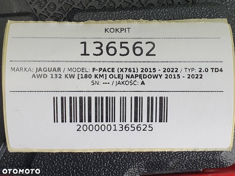 KOKPIT DESKA KONSOLA JAGUAR F-PACE X761 EUROPA SKÓRA PO WYSTRZALE - 7