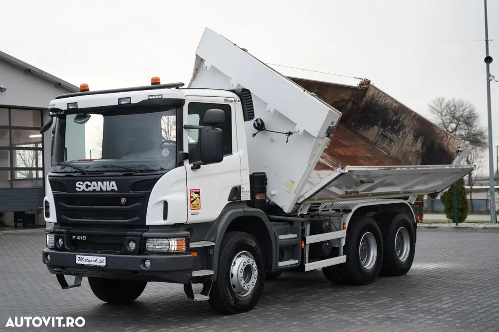 Scania P 410 / 6x4 / BASCULĂ DUBLU / HYDRODOLTA / BOARDMATIC / AUTOMATĂ / EURO 6 - 7