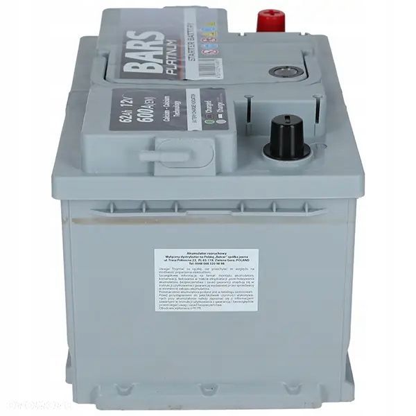 Akumulator Bars Platinum 12V 62Ah 600A EN P L2B - 15 kg - 9