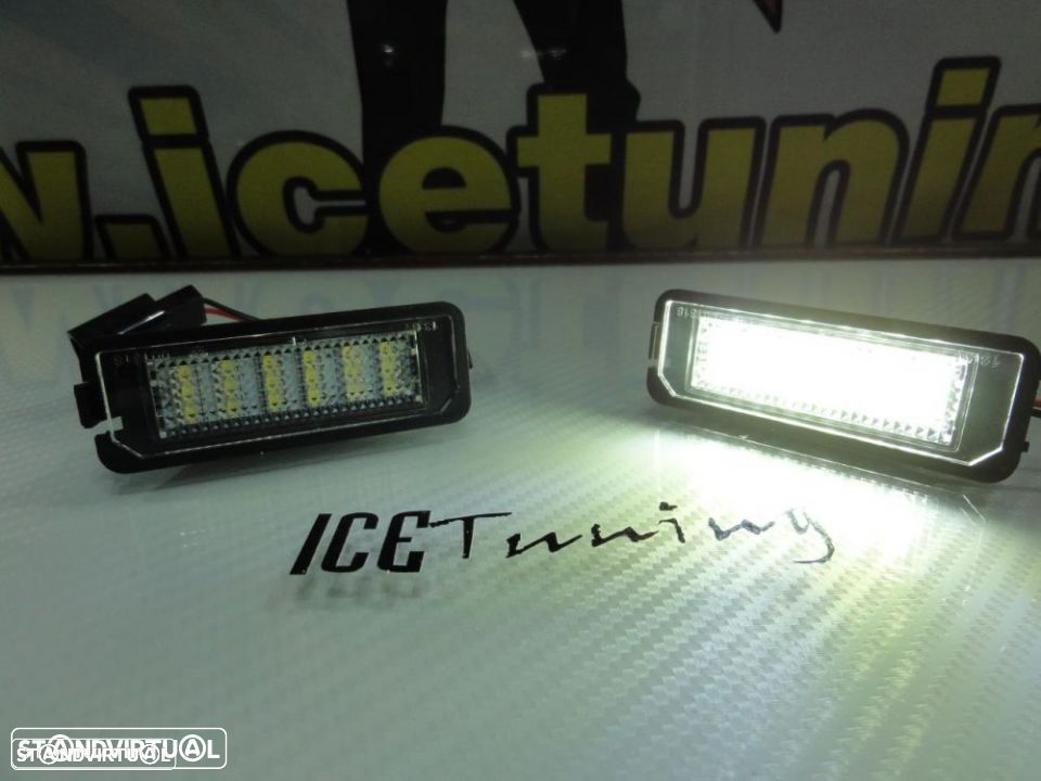 Suporte De Lâmpada De Matricula Com Led Branco Para Audi TT 8N 2-doors 1999-2006, VW EOS, Golf 4, 5, 6, 7, Lupo, Passat 3C, CC, Polo 6N2, 9N,9N3, Beetle, Passat B6, B7, Phaeton, Scirocco, Seat Altea, Exeo, Exeo ST, Ibiza 6J, Leon 1P, Skoda Superb 3T 4-drs Sedan 2008, Porsche Carrera GT, 911 Carrera 996, 997, GT2, GT3, Boxster 987, Cayene 9PA, Cayman 987C. - 21
