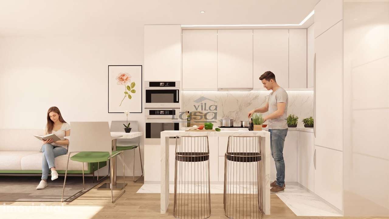 Apartamento T1 Novo com garagem em Vilar de Paraiso, Vila Nova de Gaia - Grande imagem: 2/30