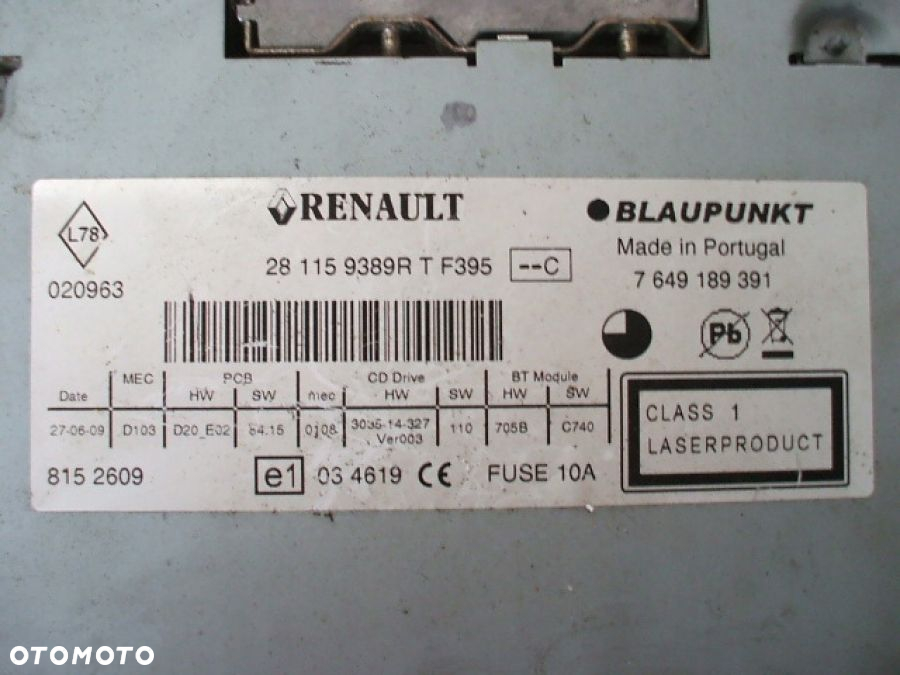 RENAULT MEGANE III RADIO NAWIGACJA WYŚWIETLACZ BLAUPUNKT TOMTOM - 5