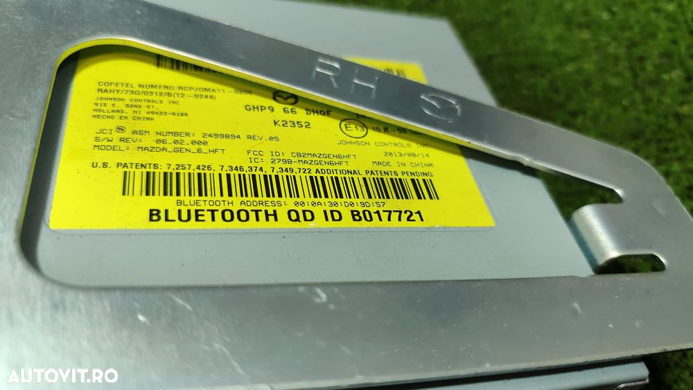 MODUL BLUETOOTH MAZDA 6 2.2 DIESEL 2013 COD OEM B017721 / GHP966DM0F / SEDAN / 2012-2018 - 8