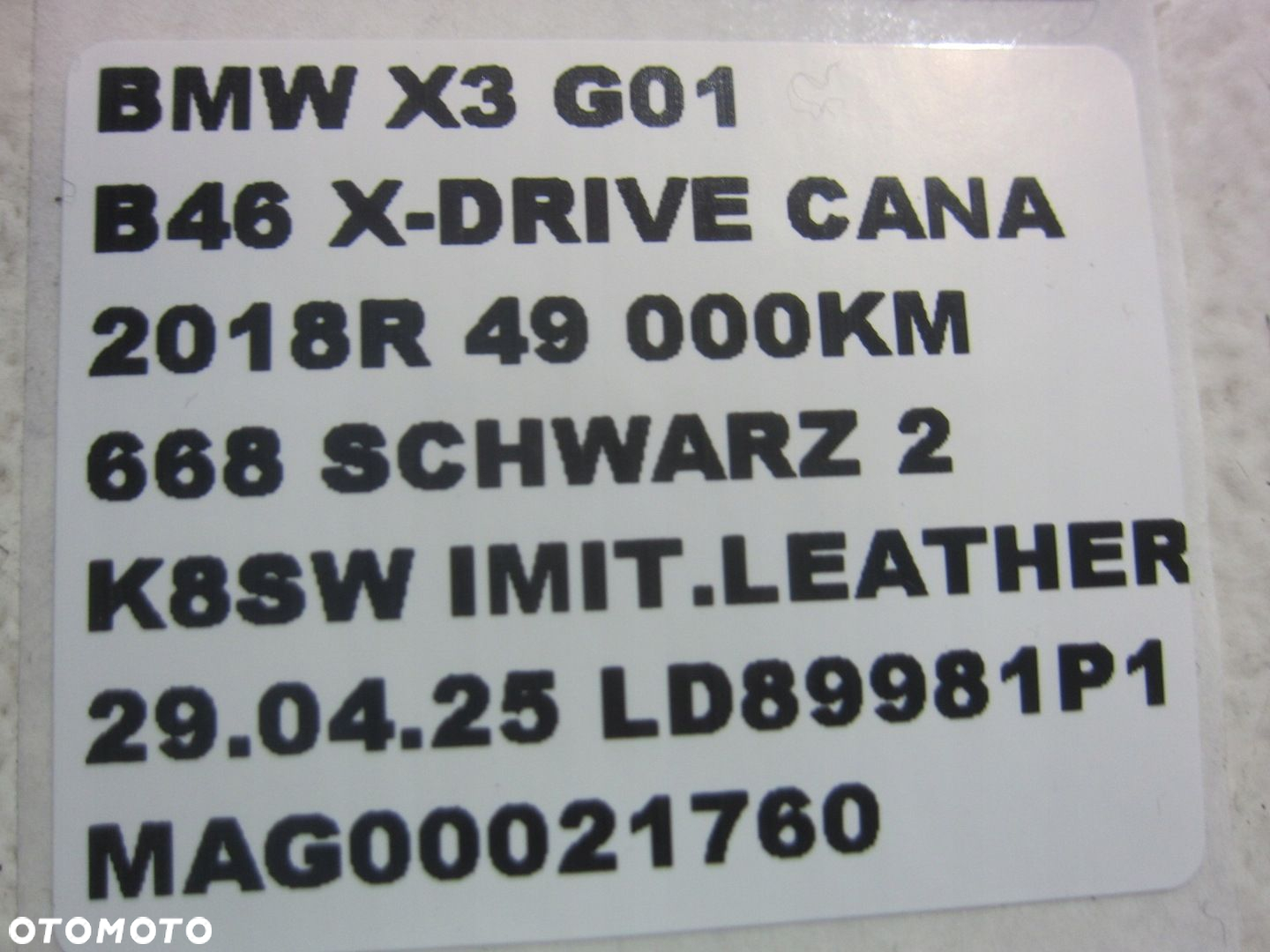 BMW X3 G01 B46 PAS PRZEDNI BELKA WZMOCNIENIE CHŁODNICA 7399911 51117399911 - 10