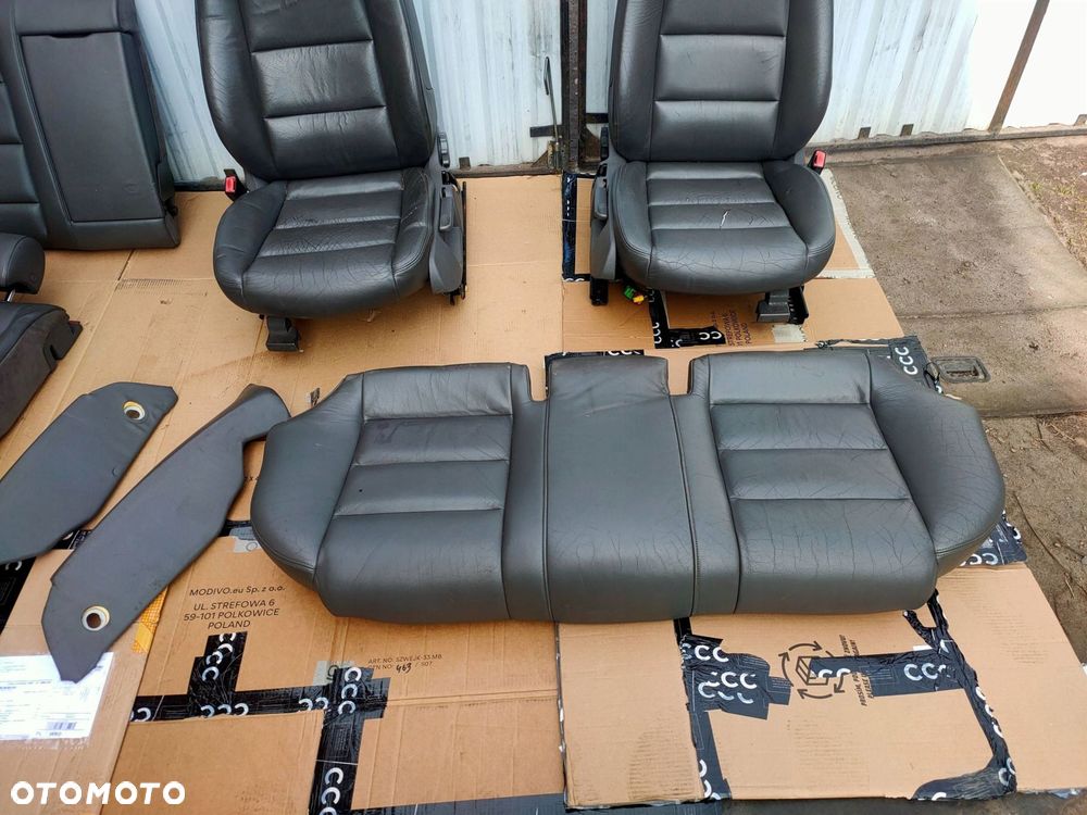 komplet foteli boczków audi a4 b6 skóra szare - 10