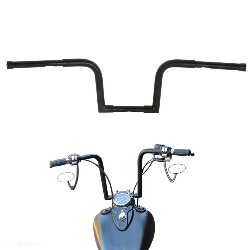 Kierownica Ape Hanger 12″ Rise 1,25″ czarna – Harley Davidson Touring - 2