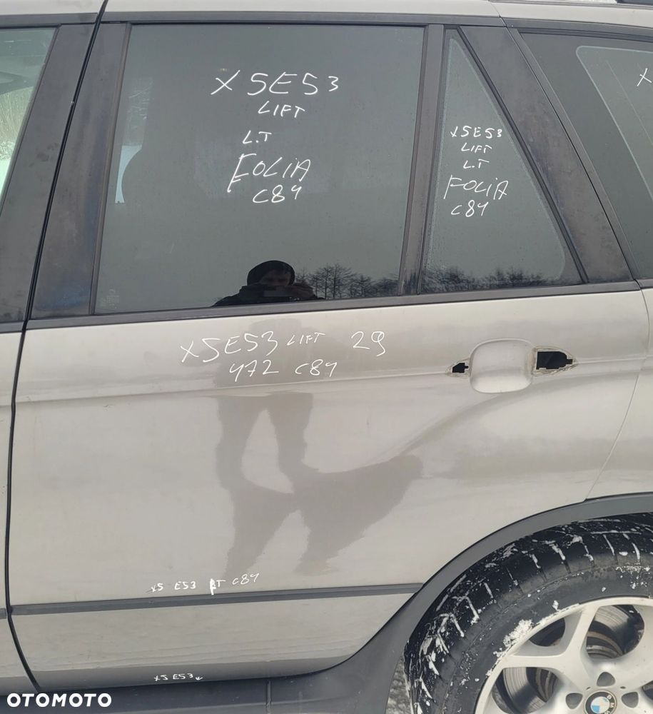 DRZWI LEWY TYŁ TYLNE BMW X5 E53 LIFT 472 STERLING GRAU C84 - 1