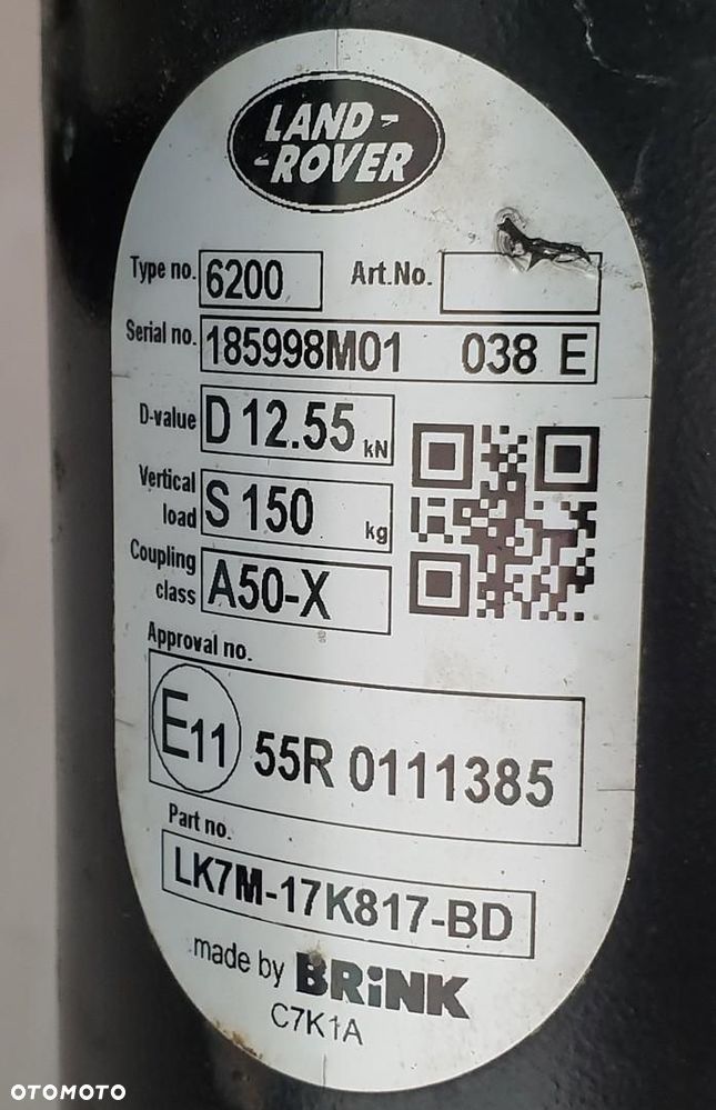 HAK HOLOWNICZY LAND ROVER DISCOVERY SPORT L550 LK7M-17K817-BD - 9