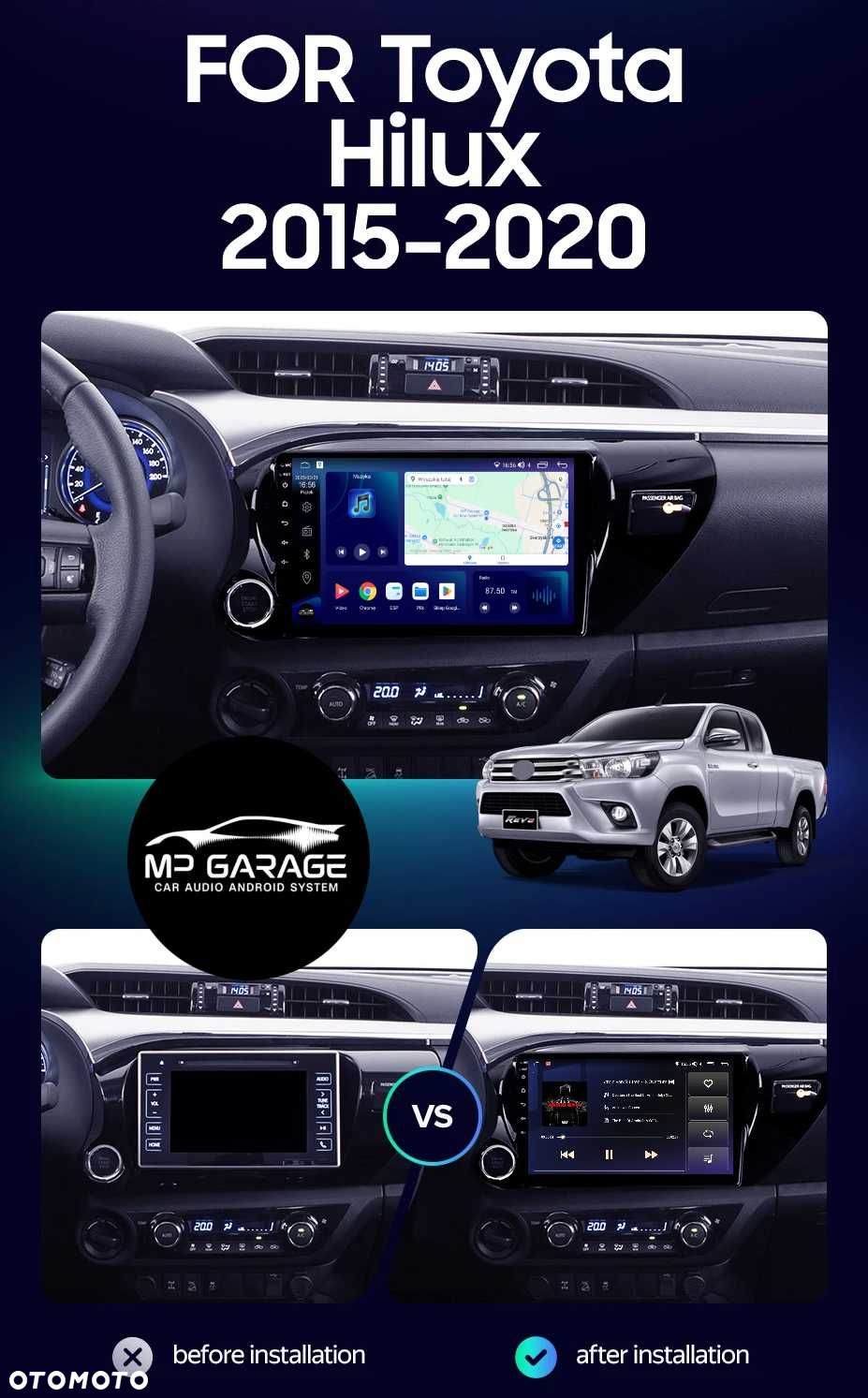 Nawigacja Toyota Hilux Android CarPlay/AA Qled 4G LTE Montaż Gwarancja - 2