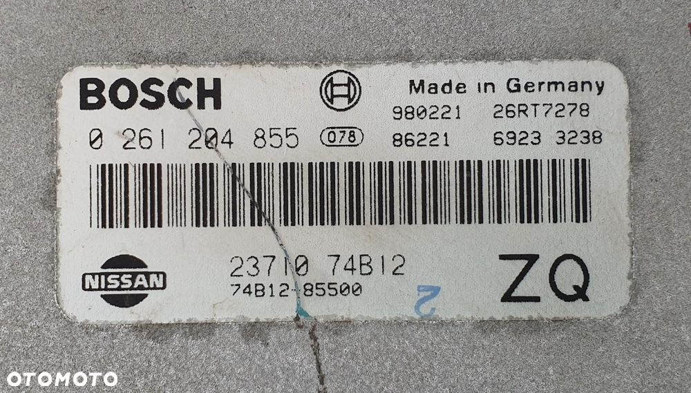 STEROWNIK KOMPUTER SILNIKA NISSAN MICRA K11 1.0 16V 0261204855 74B12-85500 - 3