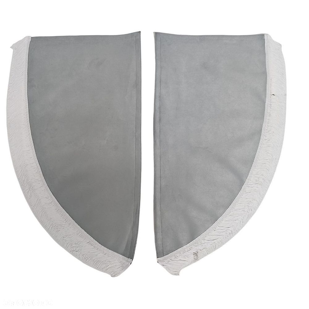 ZASŁONY BOCZNE SKOSY TIR BUS - materiał: NUBUCK- Szary + Fredzle Białe - 1