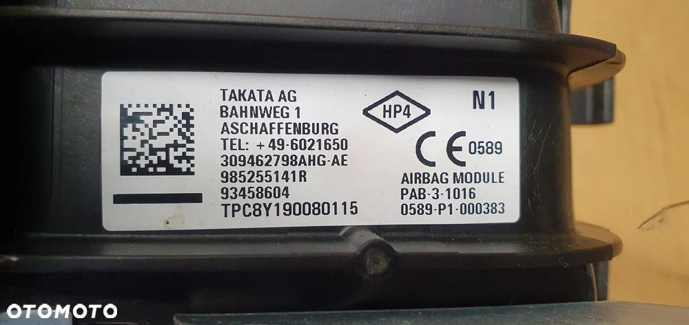 Poduszka Airbag pasażera Renault Trafic III Vivaro B 985255141R 93458604 - 7