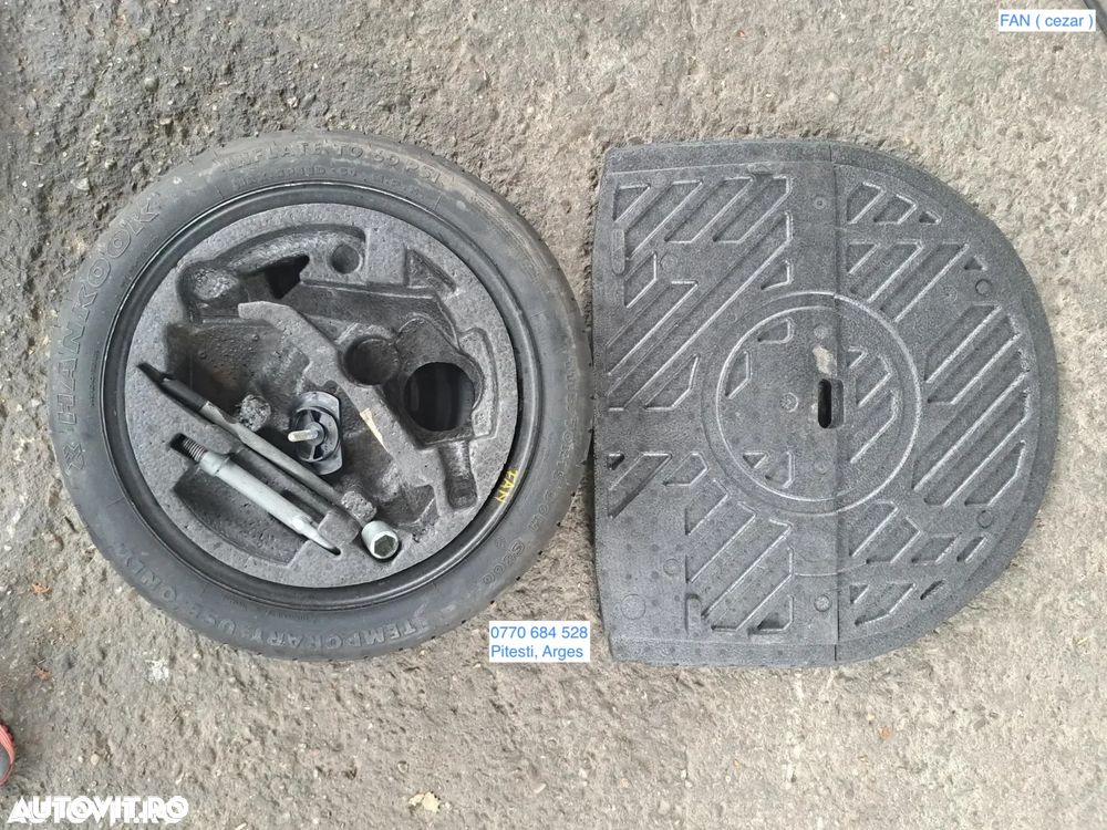 Roata de rezerva Slim Capac protectie roata Cheie prezoane si Carlig Originale Smart Forfour 454 2004-2006 - 1